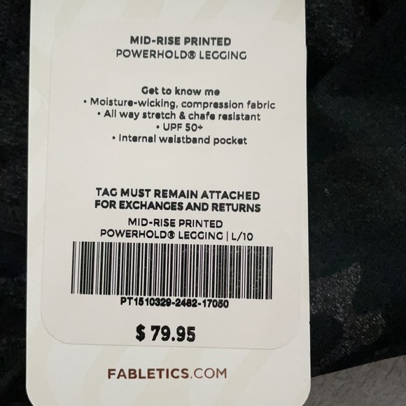 Fabletics Mid-Rise Printed PowerHold Leggings - Picture 3 of 3